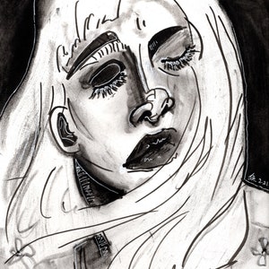 Daisy Dream Charcoal Drawing ORIGINAL