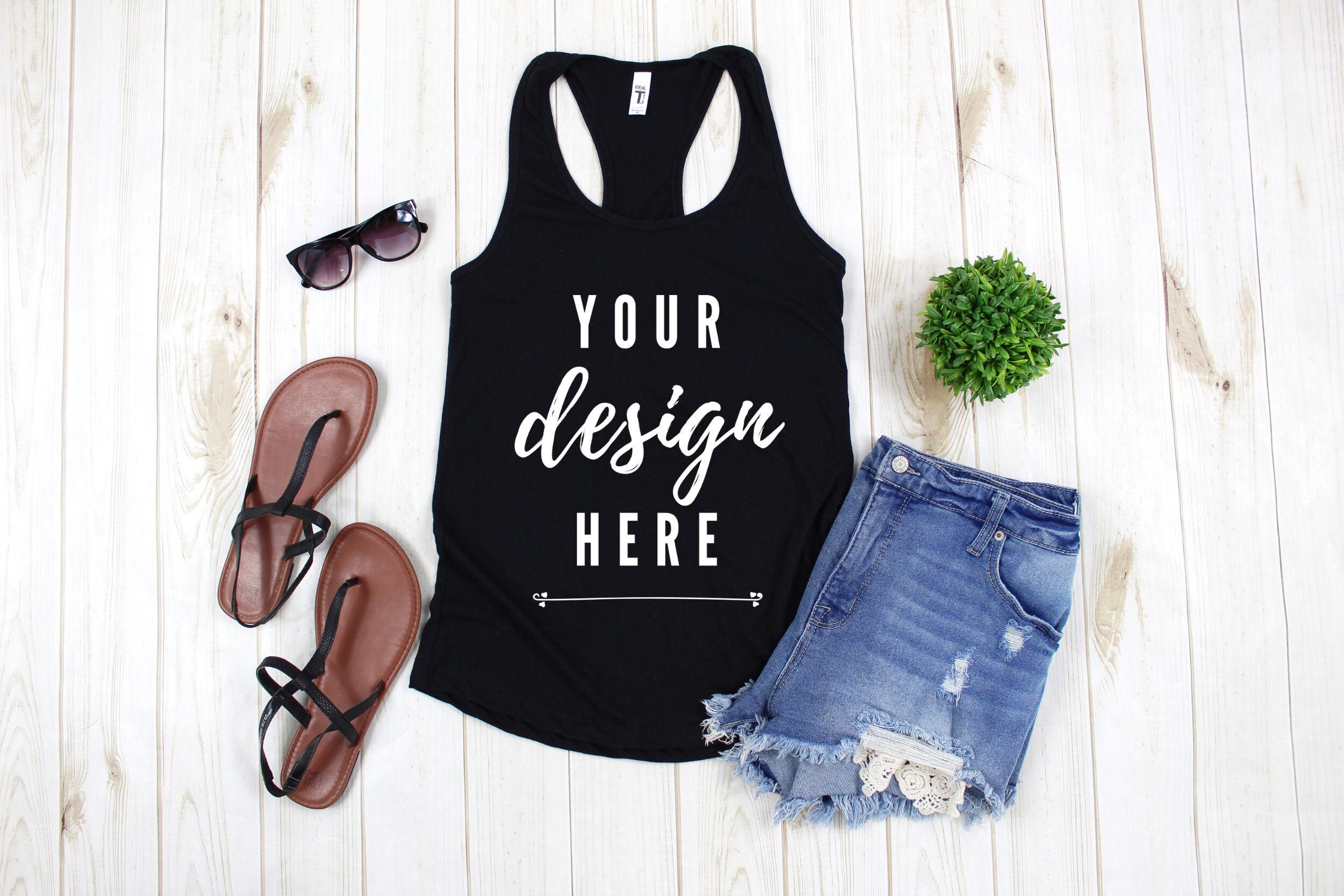 Download Next Level 1533 Black Tank Top Mockup Summer Tshirt Mockup ...