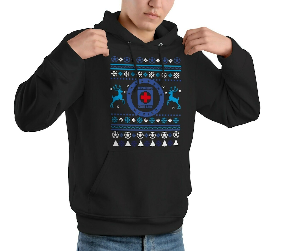 New! Deportivo Cruz Azul Ugly Christmas Hoodie , Sudadera Cruz Azul ...