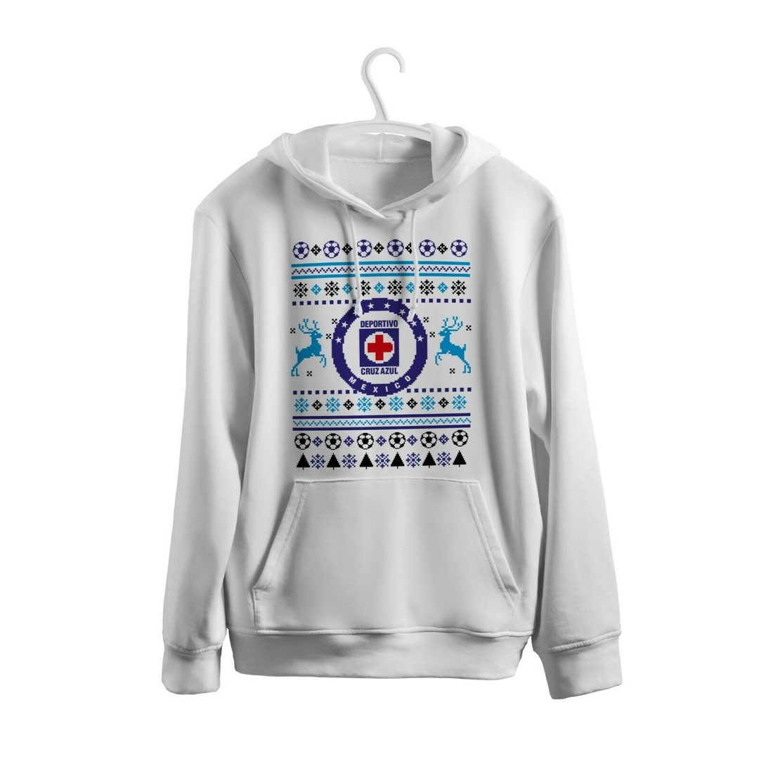 New! Deportivo Cruz Azul Ugly Christmas Hoodie , Sudadera Cruz Azul ...