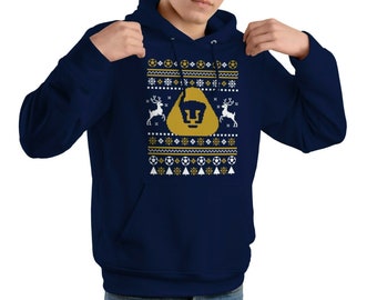New Navy Pumas Ugly Christmas Hoodie Sudadera Pumas De Navidena