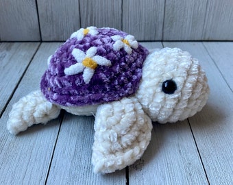 Crochet Velvet Flower Turtle