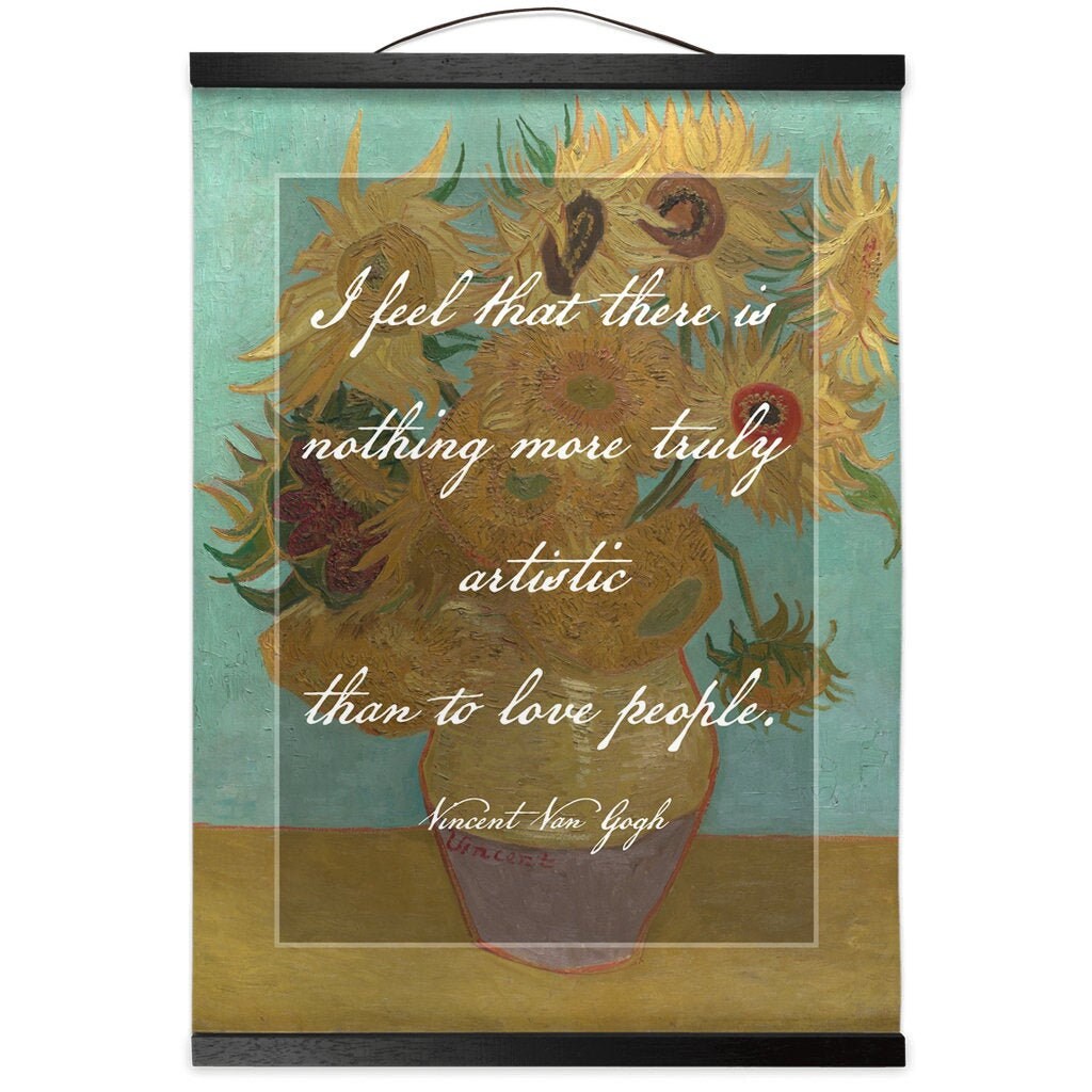 Van Gogh Sunflower Print Classic Art & Quote Wall Hanging Etsy