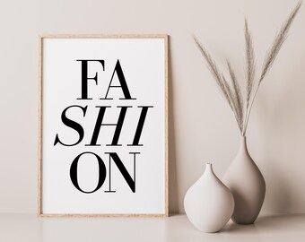 Impresión de moda, arte de pared descargable, decoración del hogar, cartel de moda, impresión tipográfica, arte de pared imprimible, cartel minimalista, moda imprimible