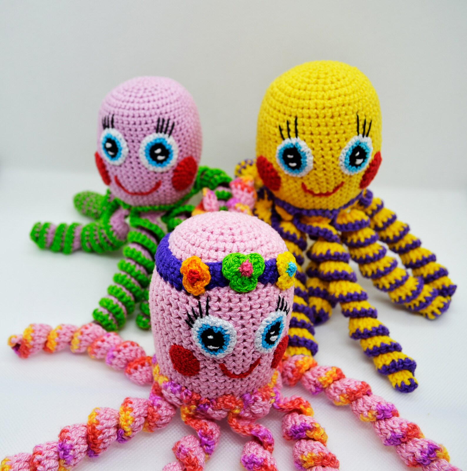 Octopus Pack yarn toy amigurumi crochet crochet handmade | Etsy