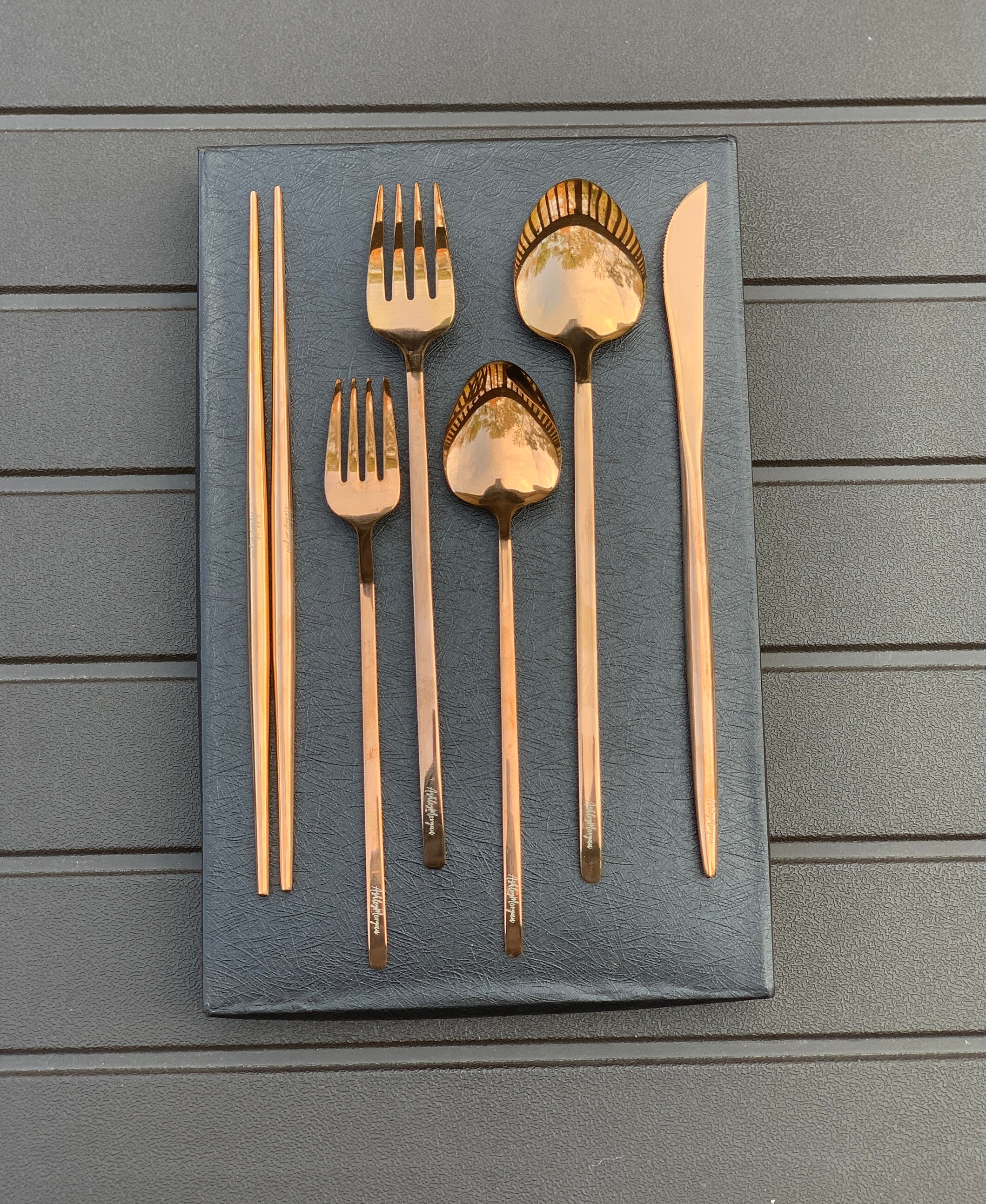 Rose Gold High Quality Cutlery set Etsy