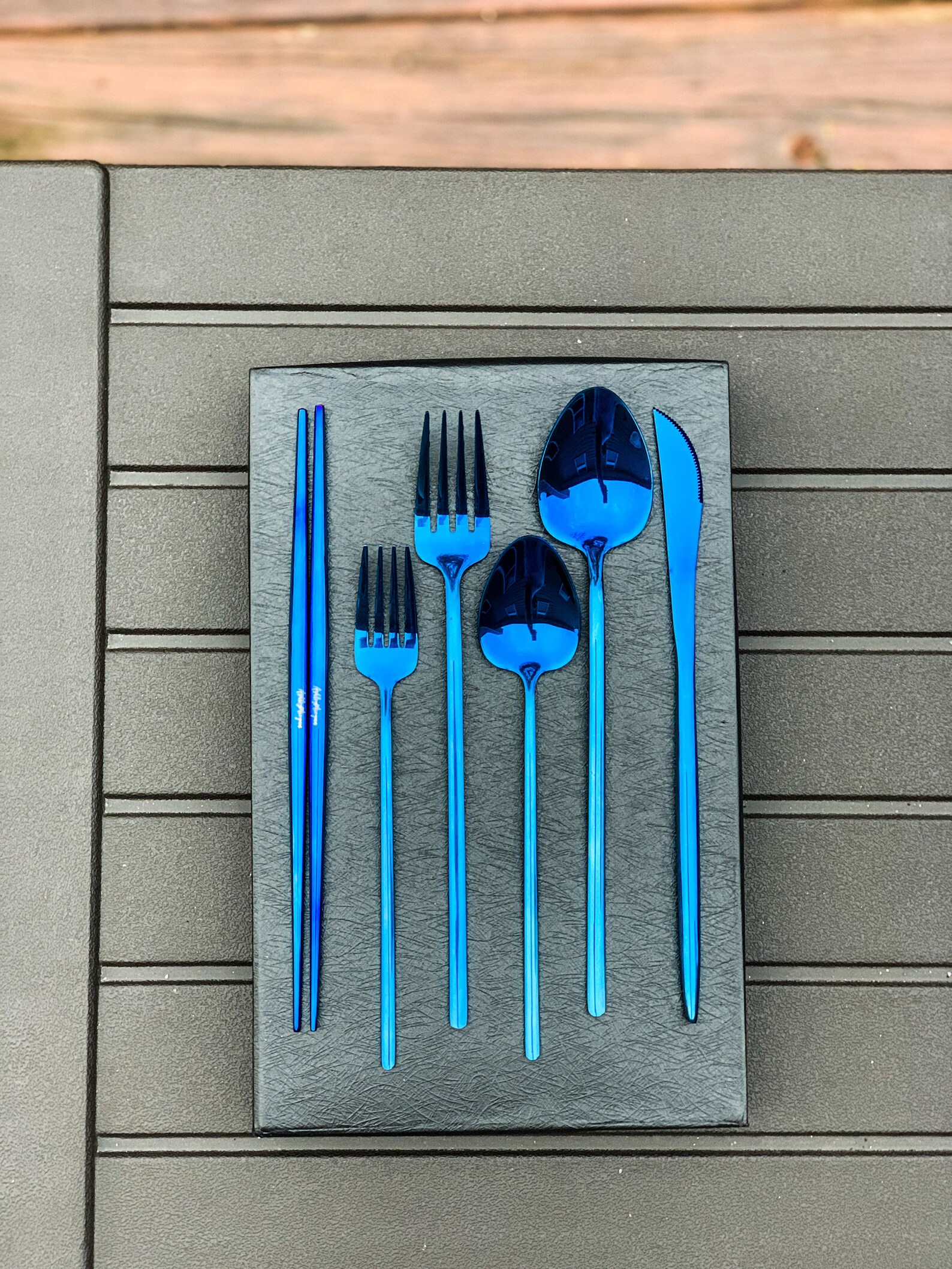 Blue High Quality Cutlery Set Etsy