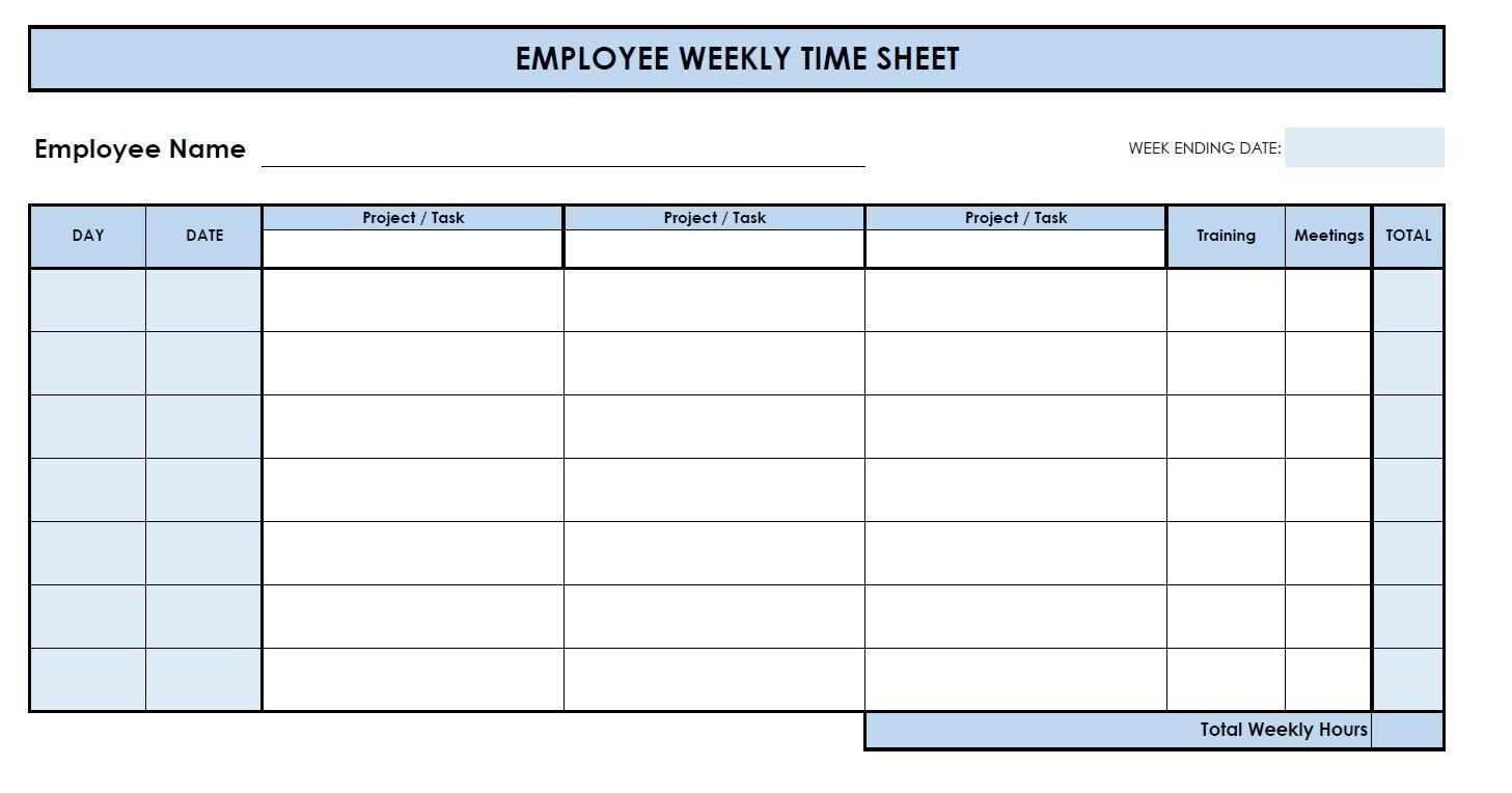 Printable PDF Weekly Timesheet Projects Printable Timesheet Time Card Printable PDF Weekly Timesheet Projects Printable Timesheet Time Card