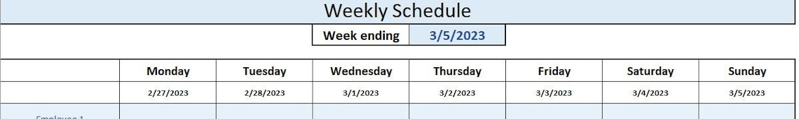 Editable Weekly Schedule Lite: Excel Employee Shift Template (US Letter ...