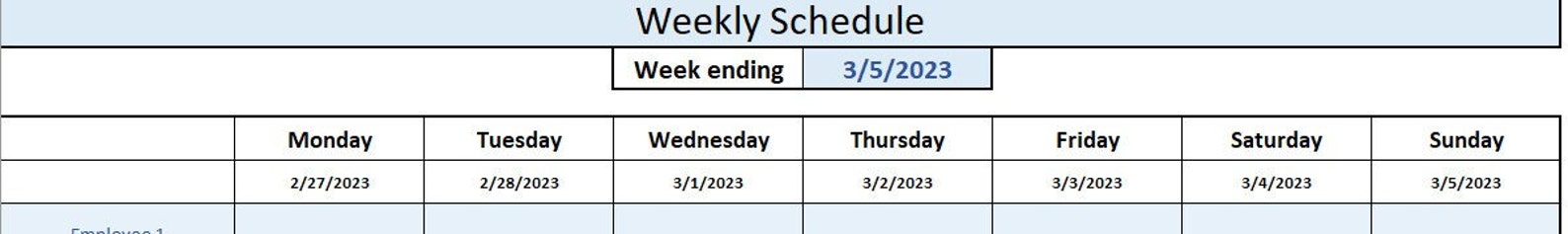 Editable Weekly Schedule Lite: Excel Employee Shift Template (US Letter ...