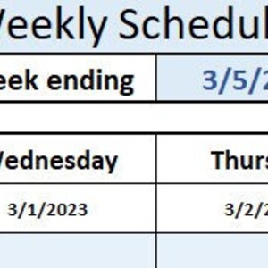 Editable Weekly Schedule Lite: Excel Employee Shift Template (US Letter ...
