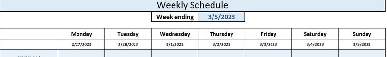 Editable Weekly Schedule Lite: Excel Employee Shift Template (US Letter ...