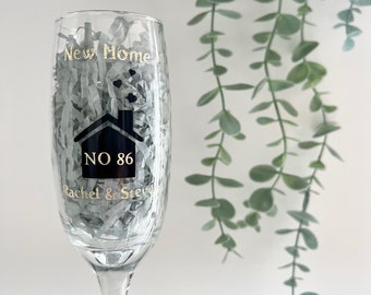 New home personalised glass, Moving in gift Prosecco Beer Wine Gin Mug Glass Home gifts House warming Custom Glasses