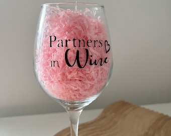 Partners in wine Wine glass Gift Ideas Fun Gifts Clear Glass Wine Lovers
