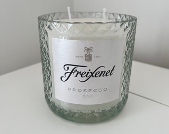 Upcycled prosecco Freixnet bottle scented candle Prosecco lover Gift ideas christmas gift