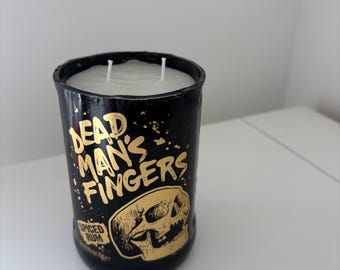 Upcycled Rum bottle scented candle Dead Man’s Fingers Rum lover Gift ideas Birthday
