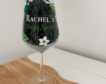 Personalised Hugo Spritz glass Cocktail glass Birthday gift