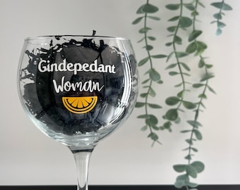 Gindepedant woman clear gin glass Gift ideas for gin lovers Birthday gift Bubble gin glass Fun gift