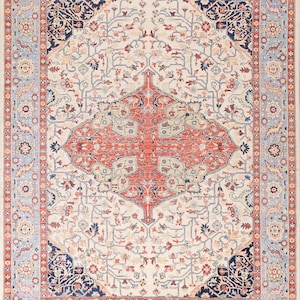 Traditional Handmade Area Rug 8x10, Vegetable Dye Wool Carpet image 1