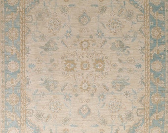 Handmade Muted Oushak Turkish Rug 8x10, Wool Carpet