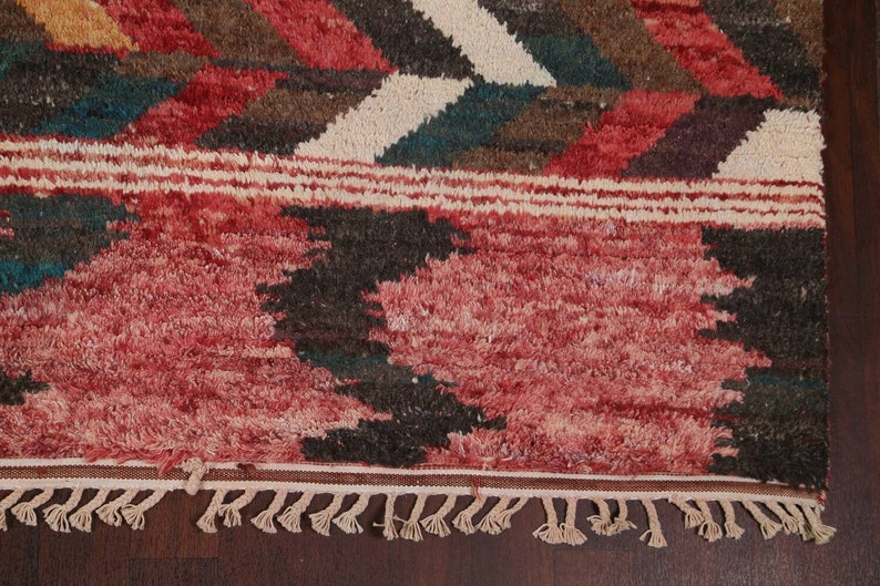 Handmade Red Tribal Moroccan Wool Rug 10x15 Etsy Canada