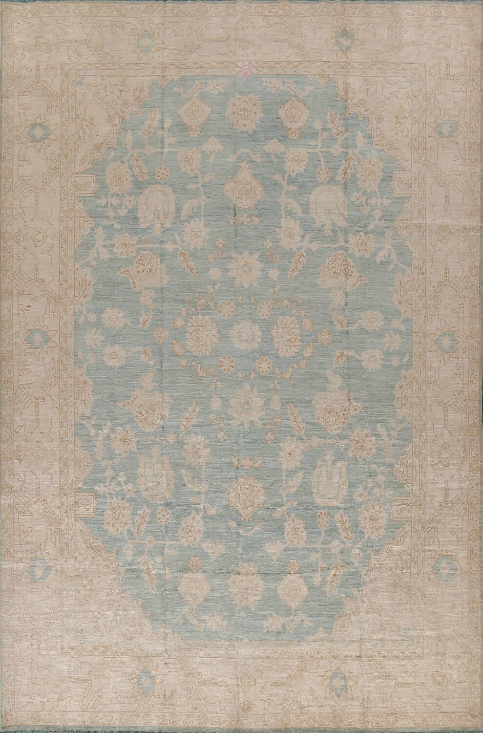 Tapis bleu oushak 9x12,