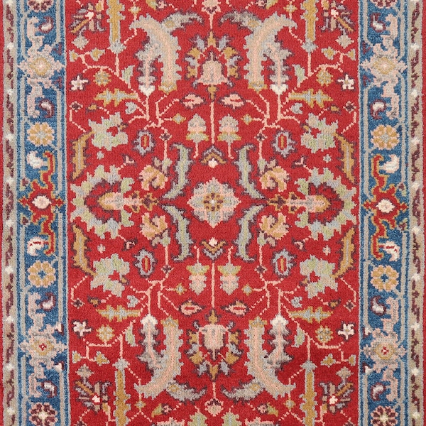 Handmade Traditional Floral Red Oushak Oriental Rug 3x5