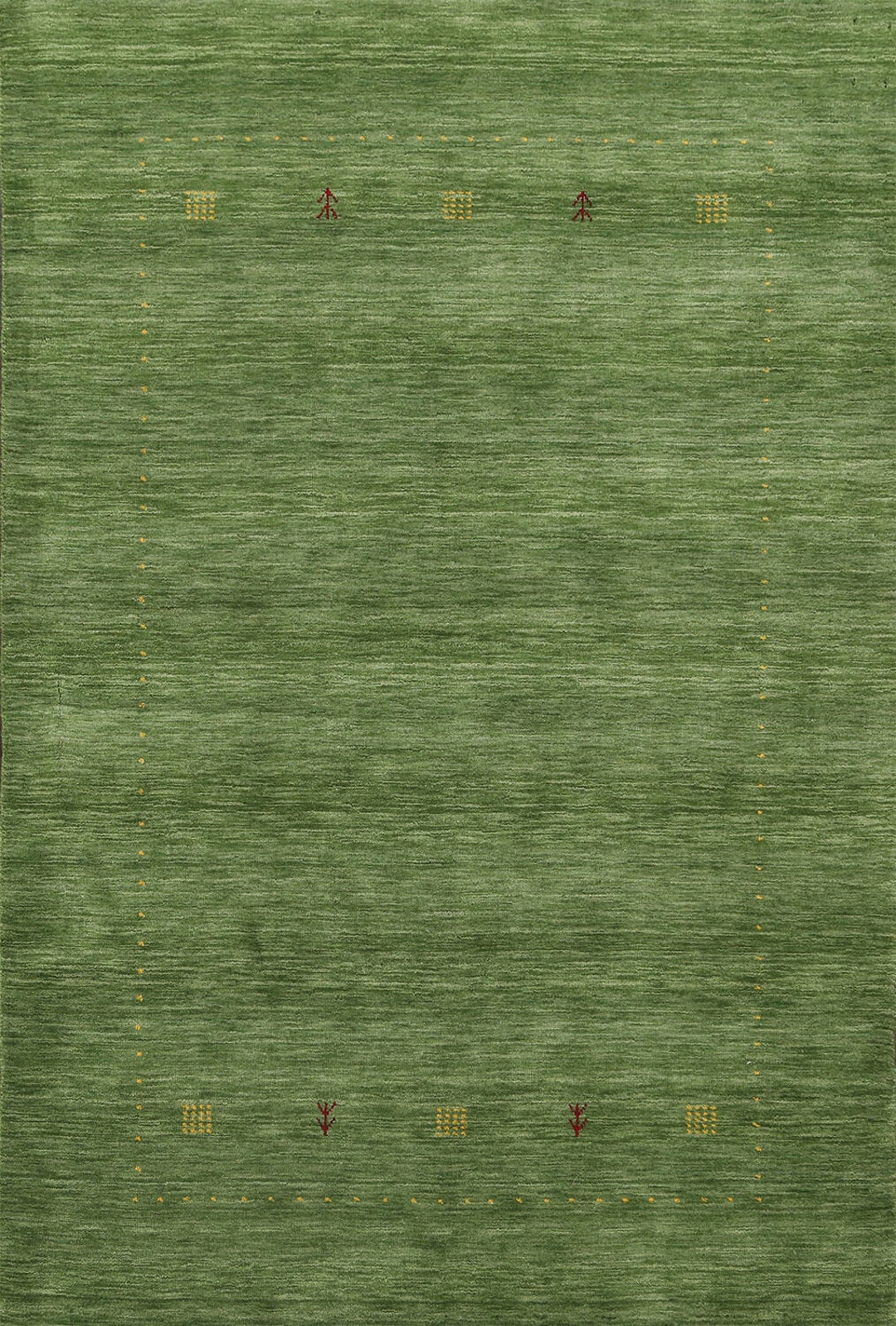 Handmade Green Gabbeh Wool Area Rug 5x7 Etsy