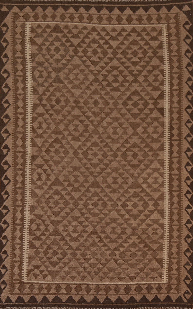 Handwoven Geometric Kilim Wool Area Rug 6x8 Etsy Canada