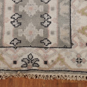 Gray & Ivory Wool Oushak Oriental Runner Rug 2x10 image 10