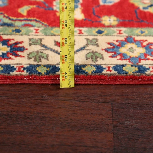 Floral Red Super Kazak Rug 2x3, Handmade shops Wool Carpet, Oriental Area Rug