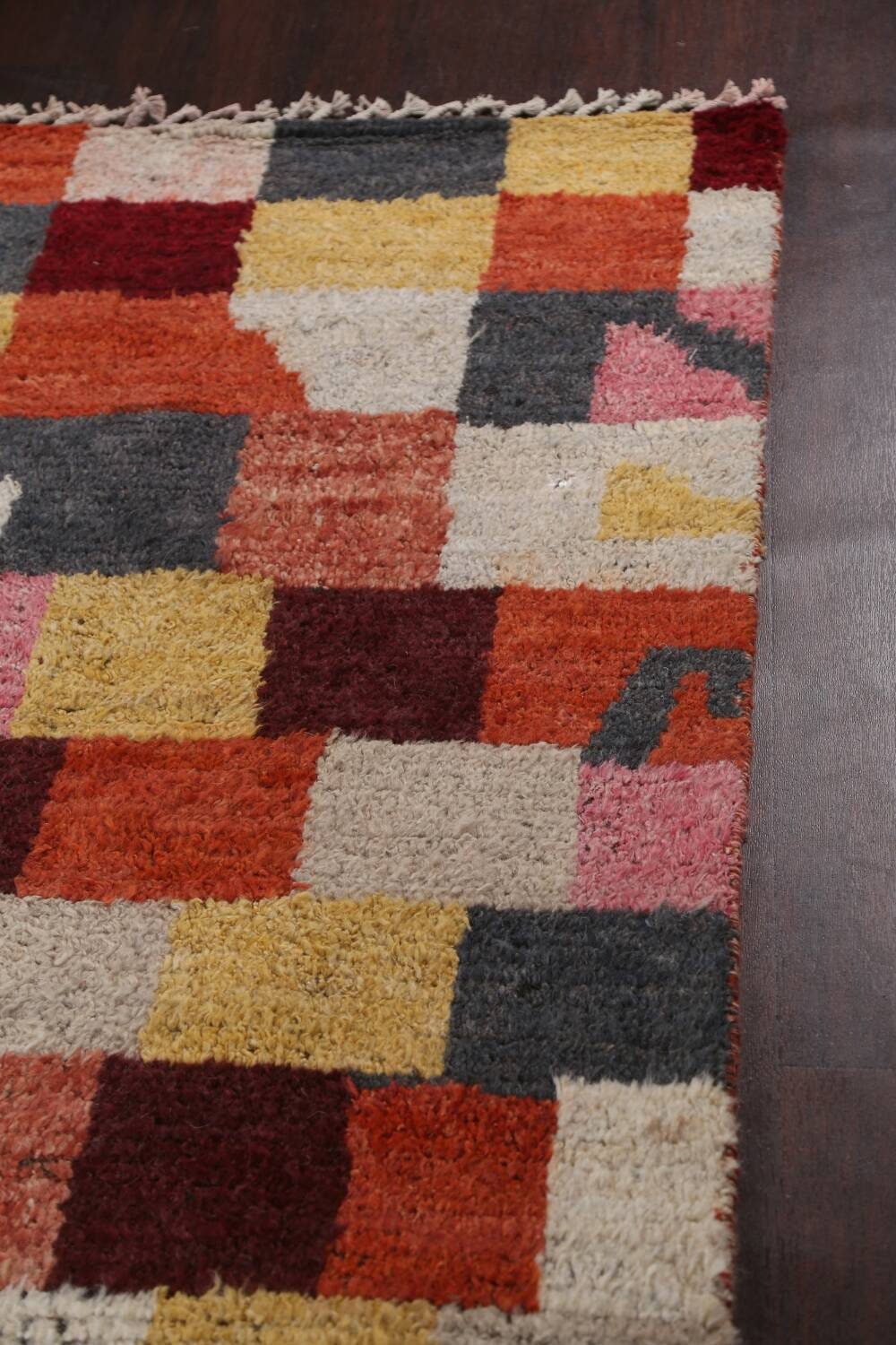 Checkered Moroccan Area Rug 8x10 Wool Handmade Carpet Etsy