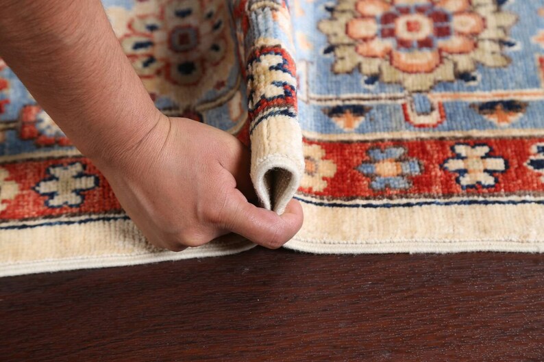 Traditional Handmade Area Rug 8x10, Vegetable Dye Wool Carpet image 6
