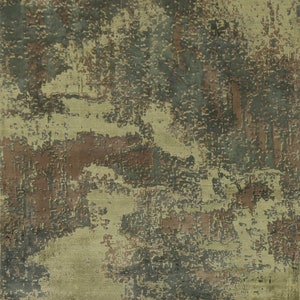 Handmade Green Modern Abstract Rug 4x6, Contemporary Wool Carpet ...