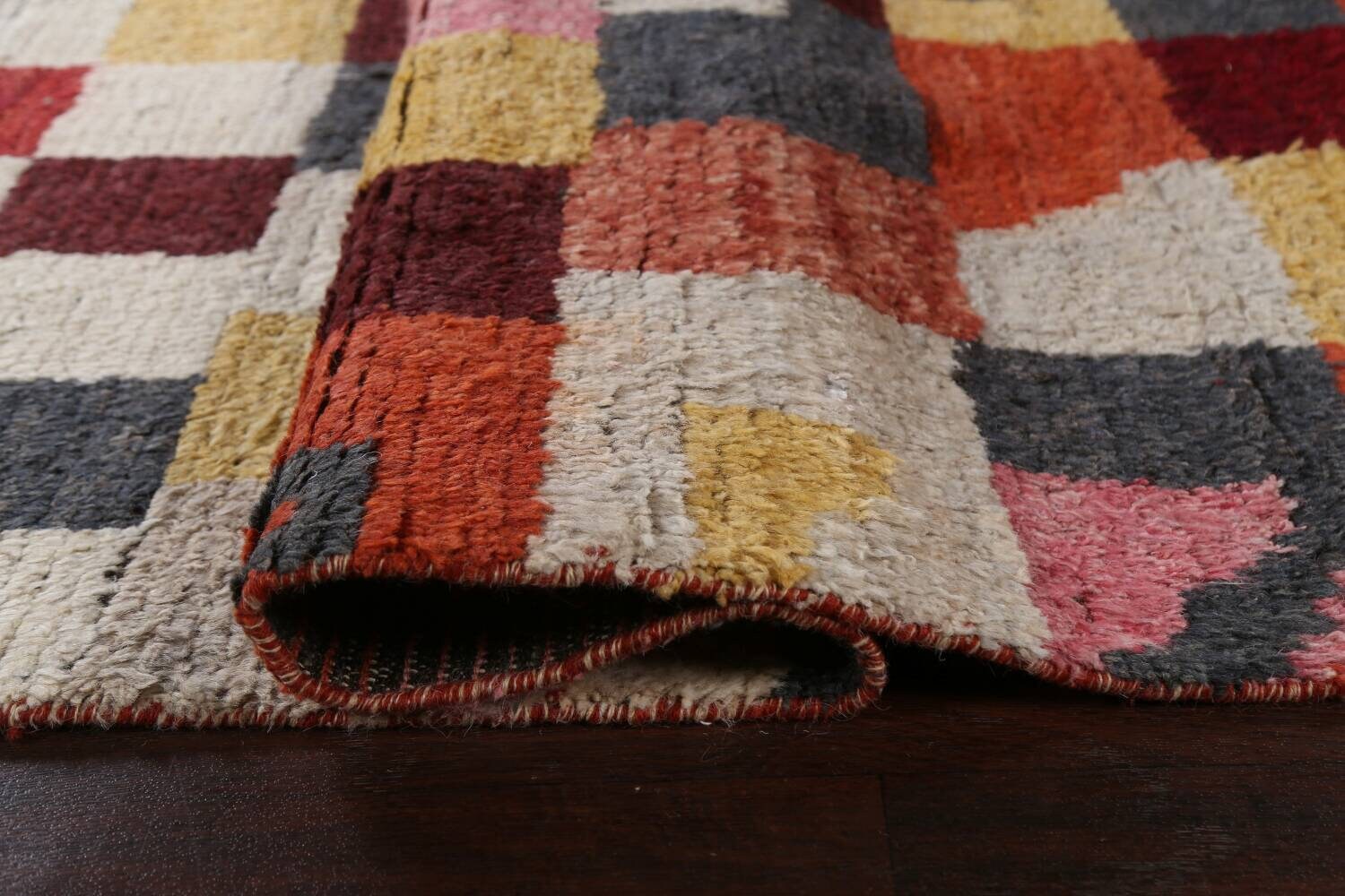 Checkered Moroccan Area Rug 8x10 Wool Handmade Carpet Etsy