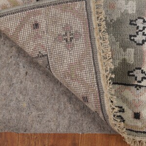 Gray & Ivory Wool Oushak Oriental Runner Rug 2x10 image 9