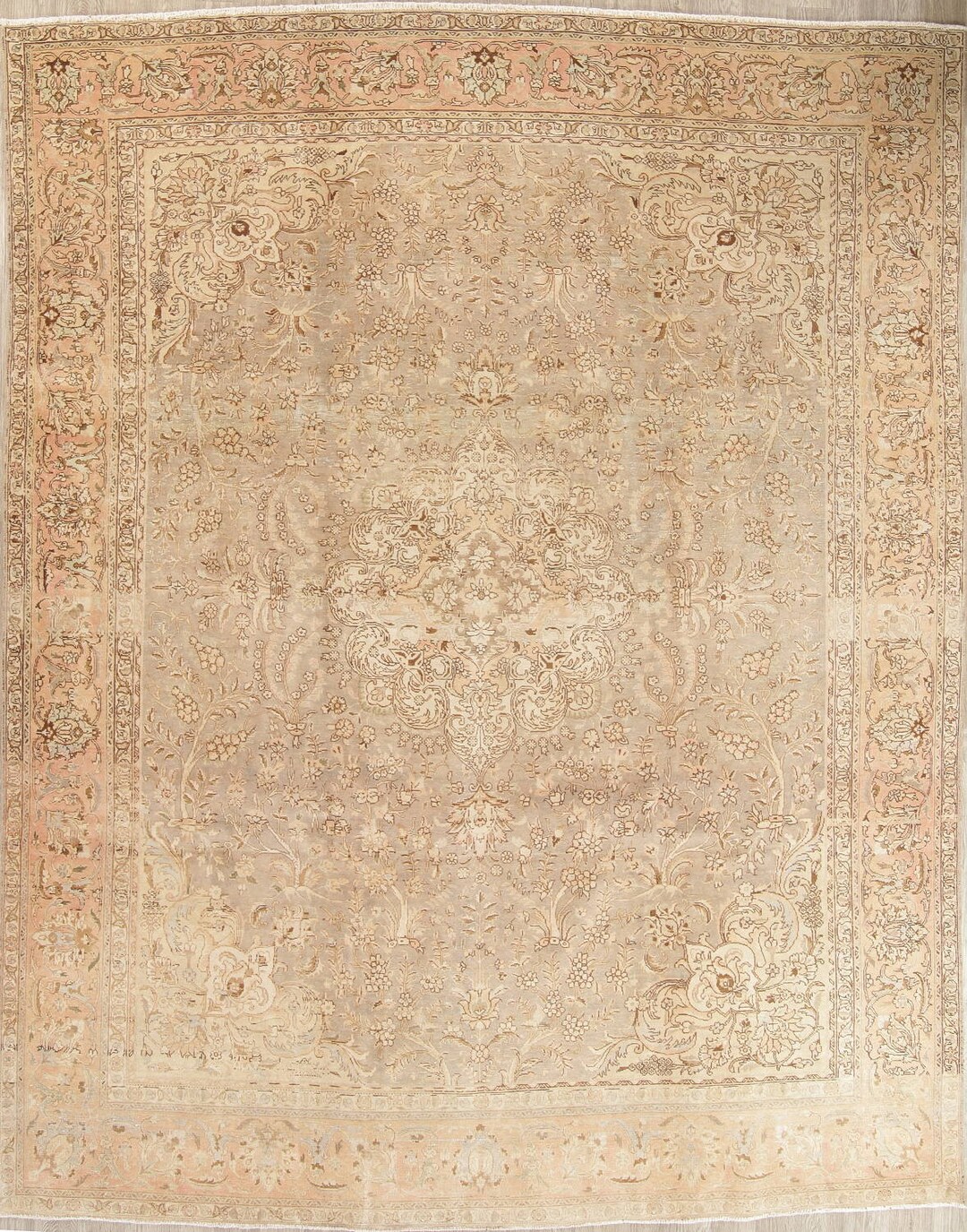 Antique Muted Area Rug 10x13, Distressed Handknotted Wool Carpet Etsy