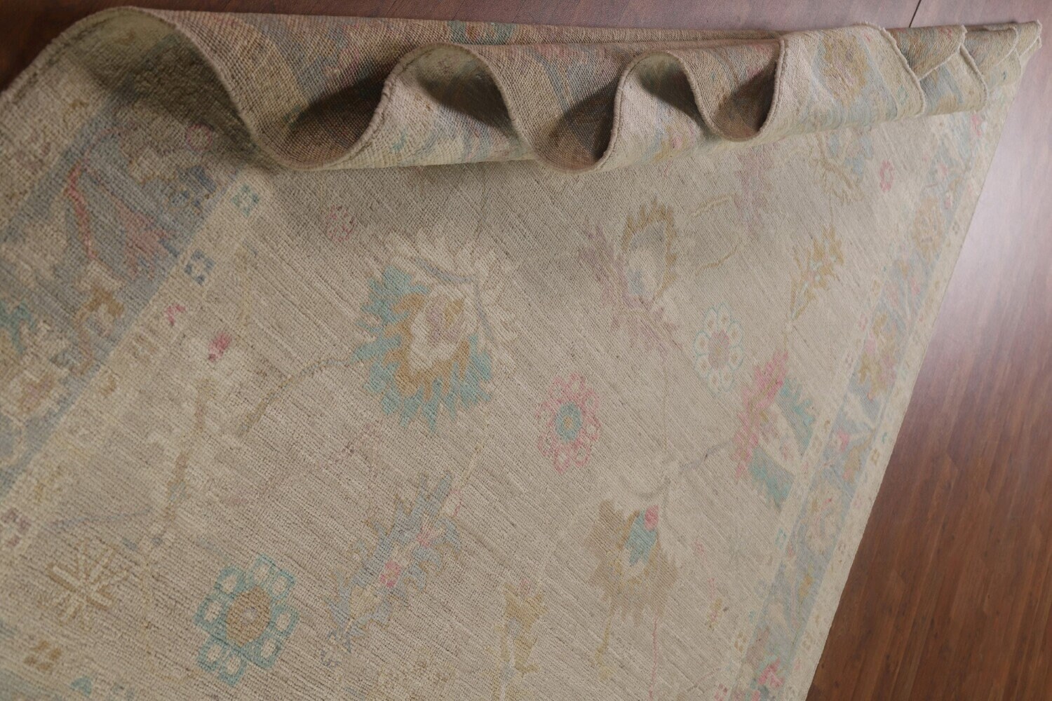 huge discount Muted Beige & Purple Oushak Rug 6x9, HandKnotted