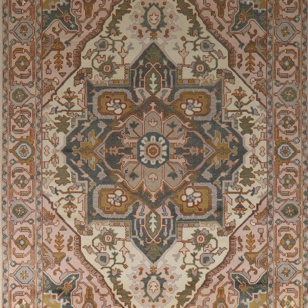 Handmade Transitional Oushak Style Area Rug 9x12