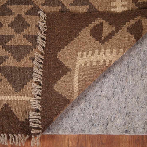 Brown Kilim Reversible Wool Area selling Rug 3x6