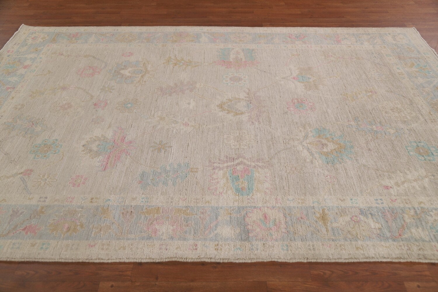 huge discount Muted Beige & Purple Oushak Rug 6x9, HandKnotted