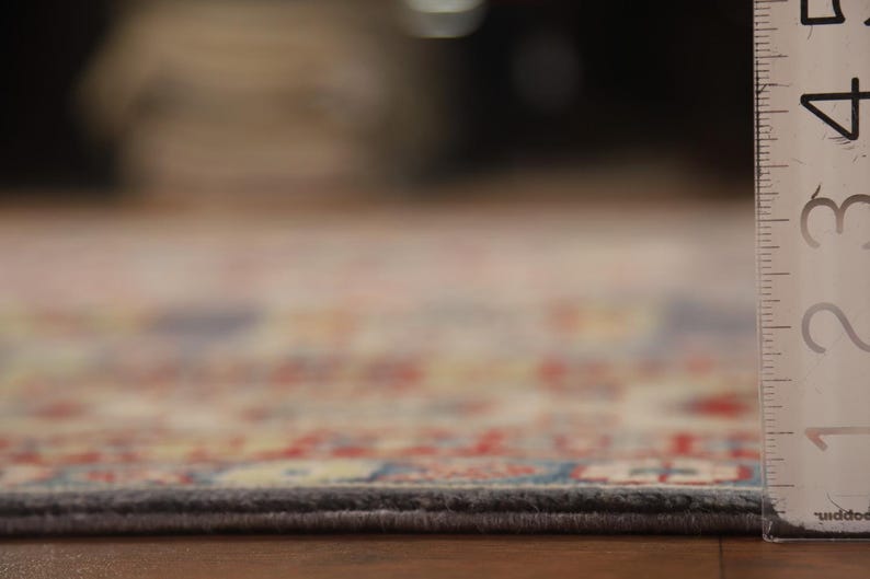 Kazak Oriental Area Rug 9x12, Handmade Gray Geometric Wool Carpet