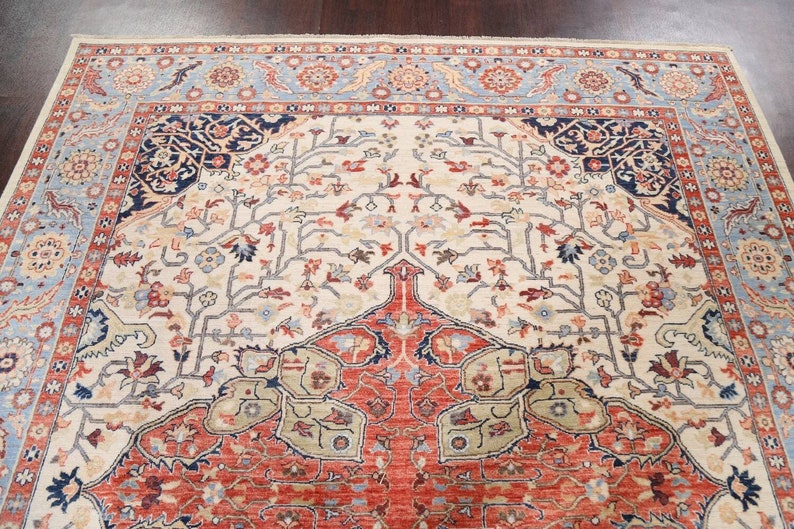 Traditional Handmade Area Rug 8x10, Vegetable Dye Wool Carpet image 5