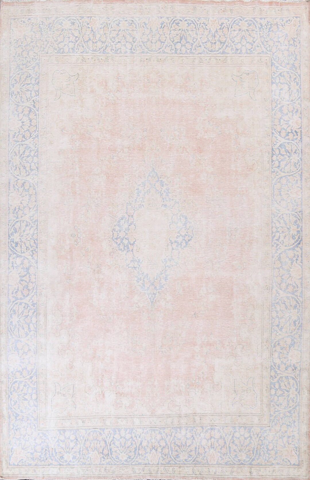 Antique Muted Distressed Handmade Rug 10x13 Wool Carpet Pink - Etsy