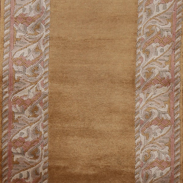 Brown Hand-Knotted Nepalese Oriental Rug 2x4