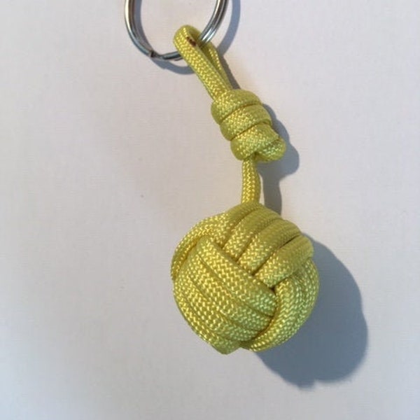 Porte clé Pomme de Touline Jaune en Paracord - Fait main