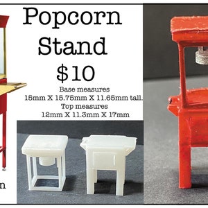1:48 Scale Popcorn Cart Kit * Dollhouse Miniature * O Scale / Gauge * 3D Printed * ShopMiniDecorandMore * Diorama * Model Train