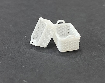 1:24 Scale Wicker Basket Set  (2 Rectangular) Kit * Dollhouse Miniature * G Gauge * 3D Printed * Diorama * Model Train * Half Scale