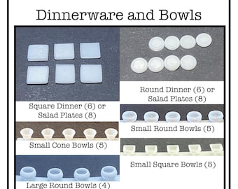 1:48 Scale Plates Bowls Dinnerware Sets YOU CHOOSE Kit * Dollhouse Miniature * O Gauge * 3D Printed ShopMiniDecorandMore Diorama Model Train