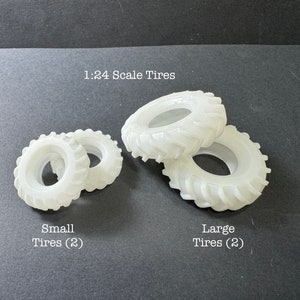 1:24 Scale Tires - Large or Small 2 in set Kit * Dollhouse Miniature G Gauge 3D Printed ShopMiniDecorandMore Diorama Model Train Half Scale